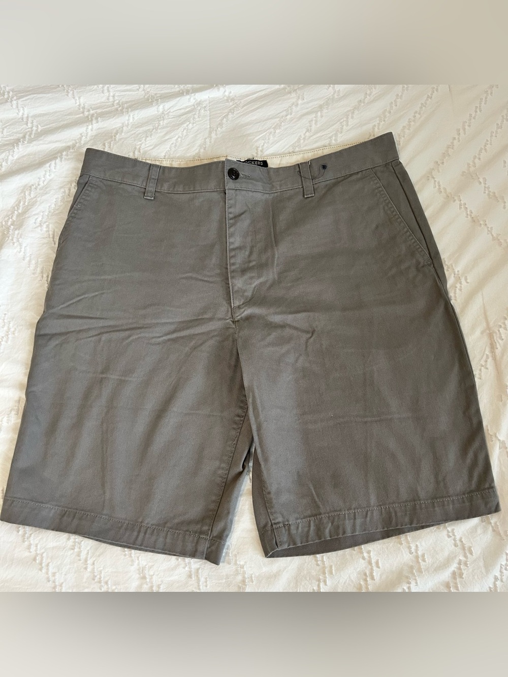 Dockers Men’s Gray Cotton Twill Chino Shorts Size 36 Classic Casual Summer NWOT